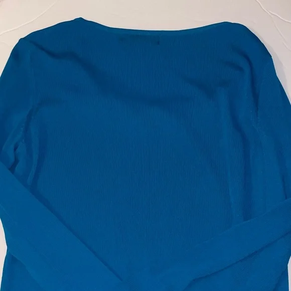Mirasol Deep Blue Rosette Long Sleeve Tee - Picture 5 of 7